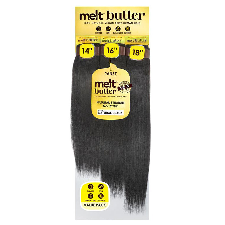 JANET 12A MELT BUTTER NATURAL STRAIGHT 3PCS