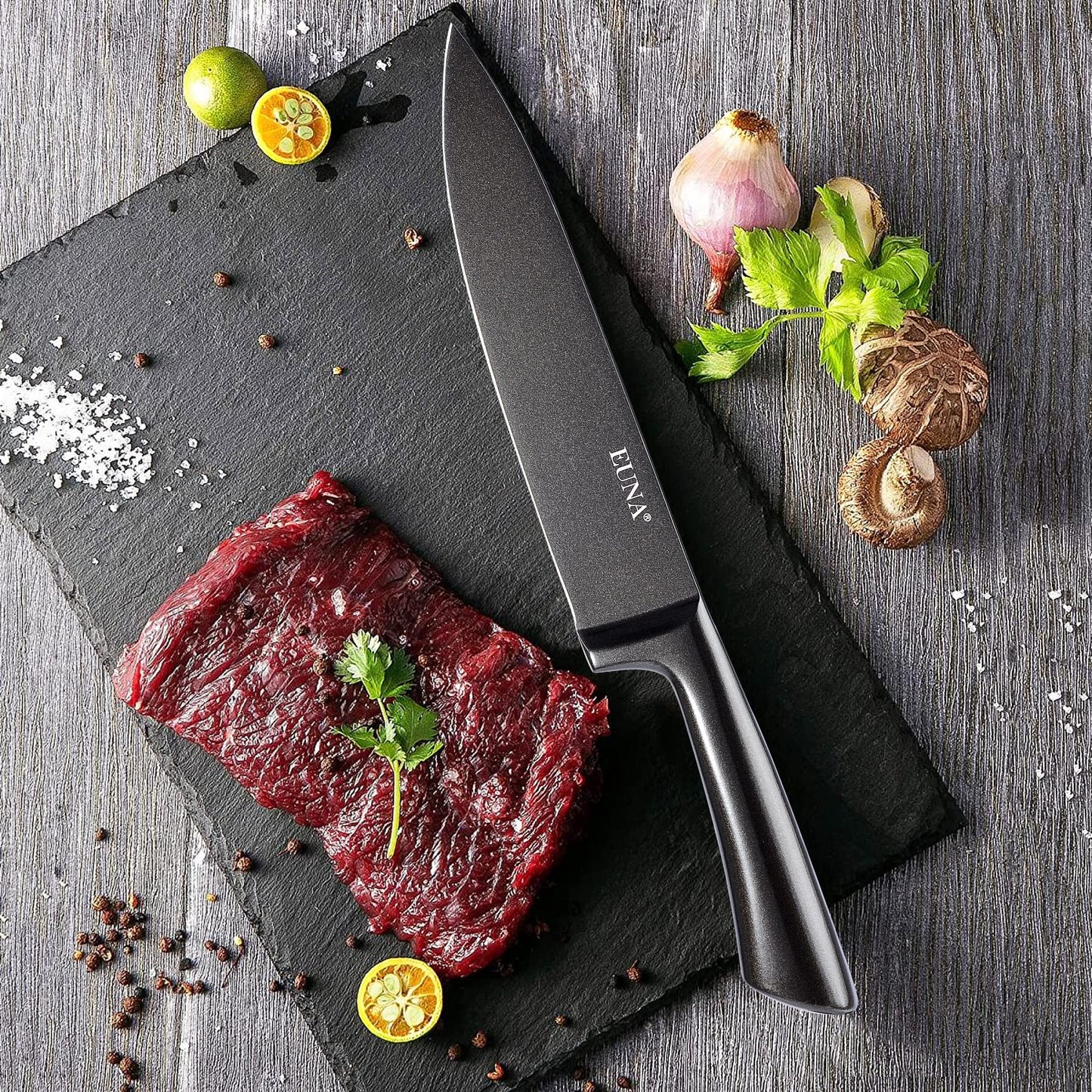 5 PCS All Metal Chef Kitchen Knife Set with Sheaths and Gift Box