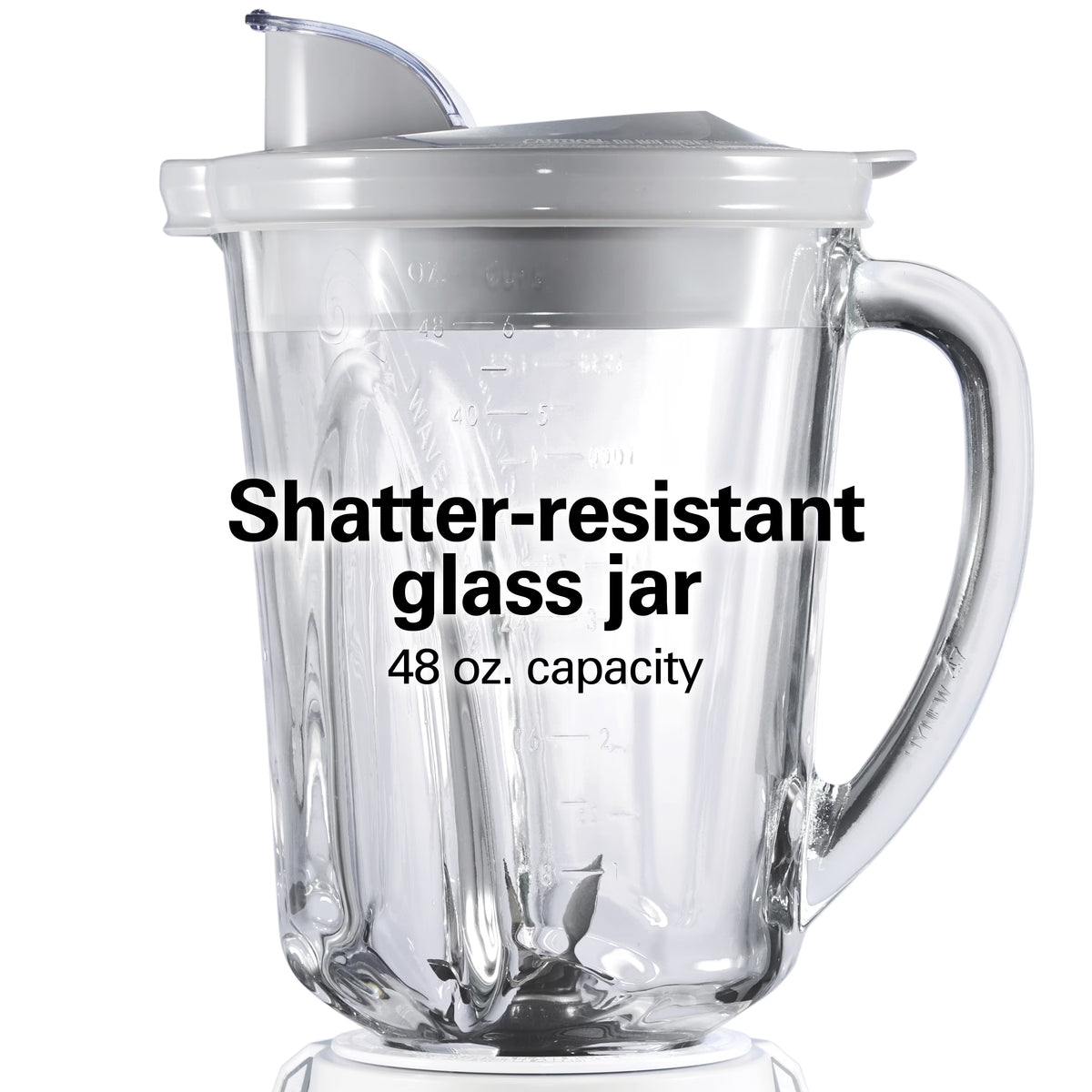 Hamilton Beach Wave Action Smoothie Blender, 48 oz Glass Jar 800 W 12-Function Countertop Blender for Kitchen, White
