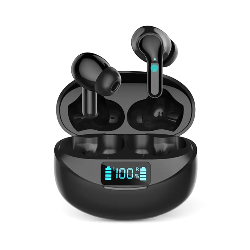 Wireless In-Ear Earphones with Digital Display, Black