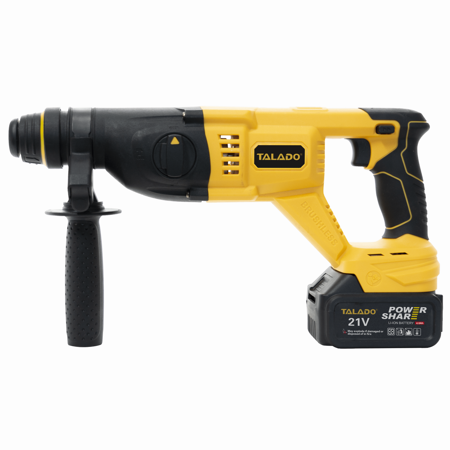 21V Brushless D-Handle Rotary Hammer Drill with 2 Batteries