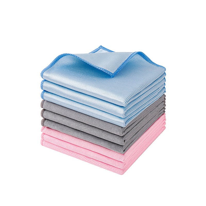 6-Piece Multicolor Microfiber Glass Cleaning Cloth