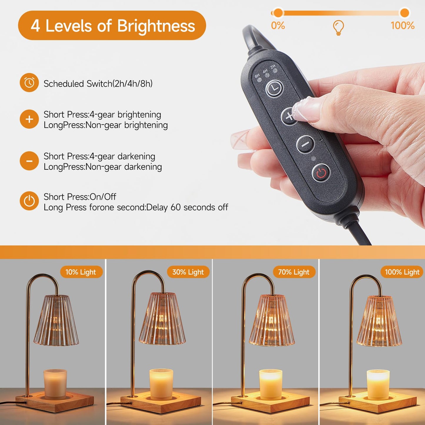 Candle Warmer Lamp with 1 switch and 2 bulbs (2 Options)
