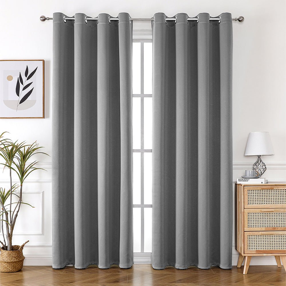 Black/Yellow/Green/Light Grey/Beige 42"x63"/52"x84" Solid Heavy Blackout Curtain Panels with Grommet Ring 2pcs pack - Weshop876