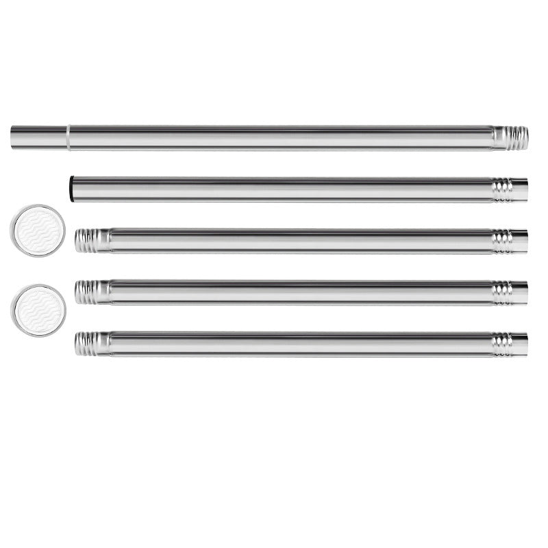 Stainless Steel Extendable Shower Curtain Rod (27-76 inch) No Drilling Installation (2 Color Option: Black/Silver)