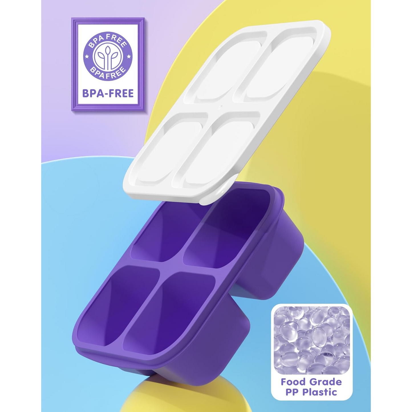 Reusable 4 Compartment Divided Food Storage Containers 5 Units