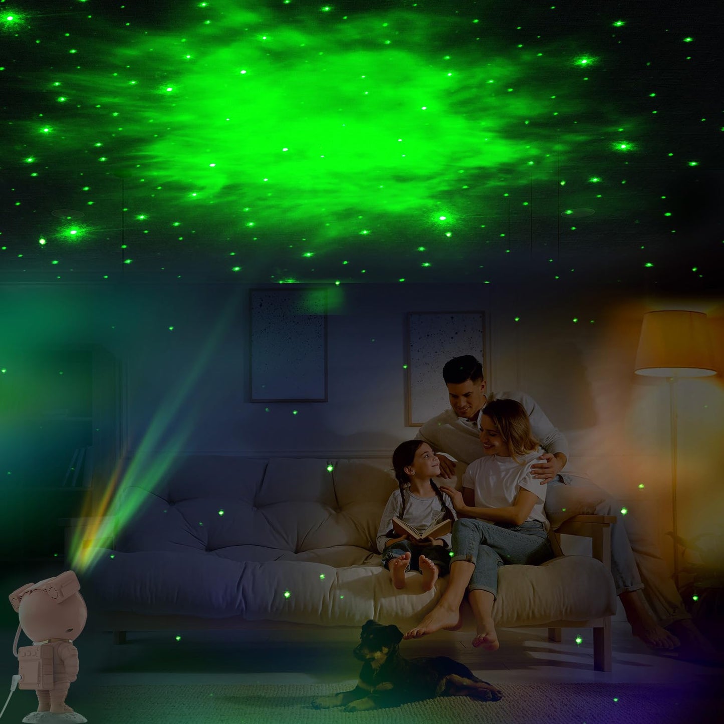 Star Projector Galaxy Night Light ,White - Weshop876