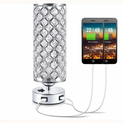 Crystal Table Lamp USB Charging - LED Bulb Included
