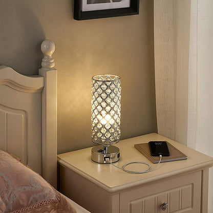 Crystal Table Lamp USB Charging - LED Bulb Included