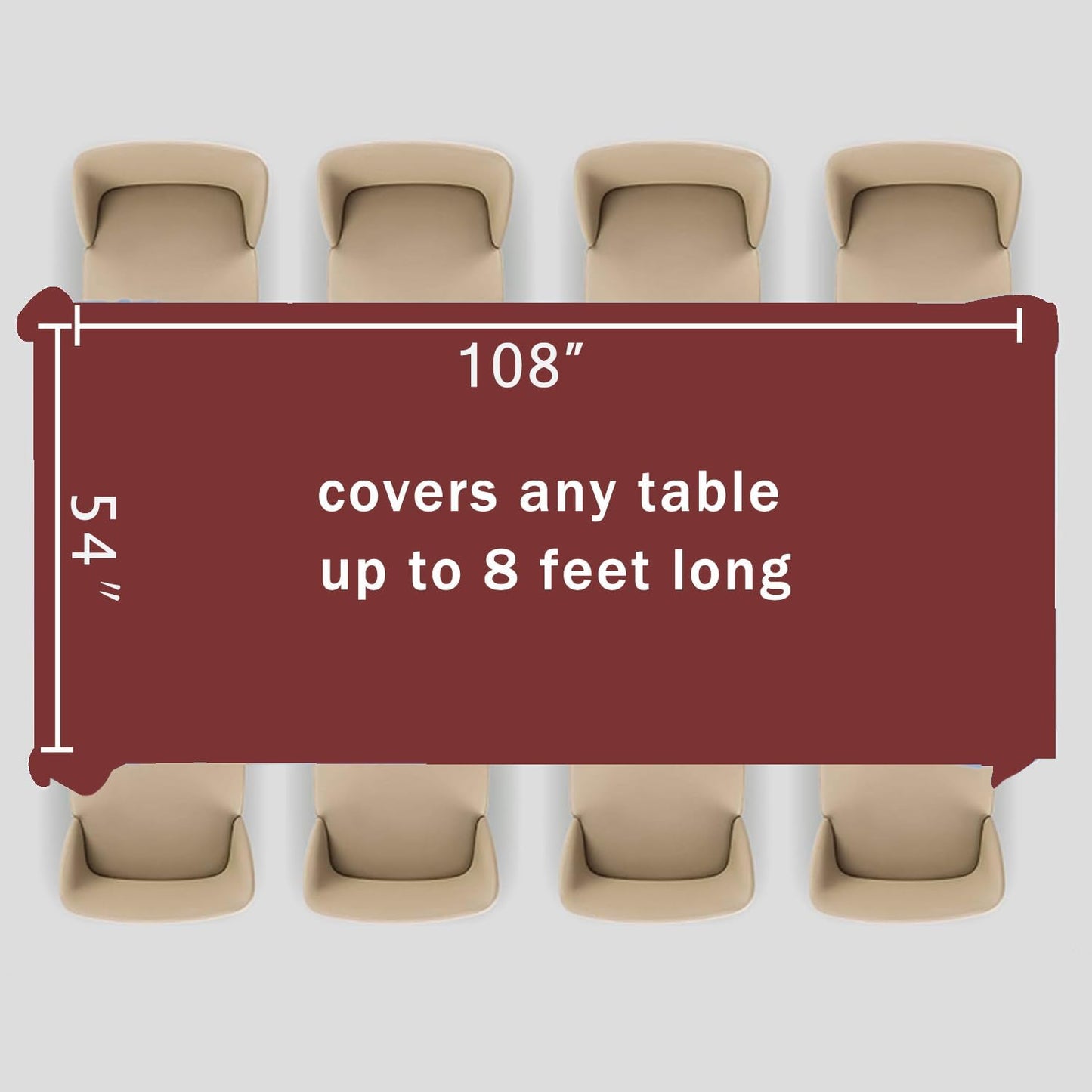 PEVA Rectangle Solid Tablecloth 54 x 108 Inch 6 Units