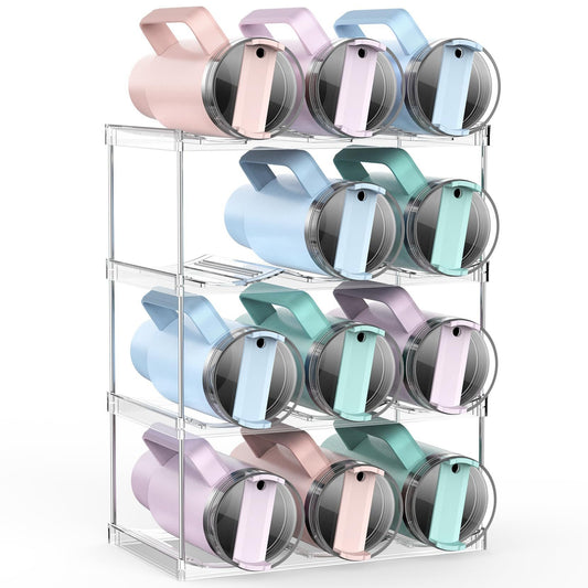 4 Tier Stackable Water Bottle Organizer Holder