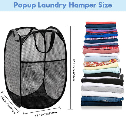 Mesh Pop up Laundry Hamper with Portable Handles 2 Units (2 Color Options)