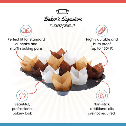 Natural Cupcake Muffin Baking Liners 200 Units