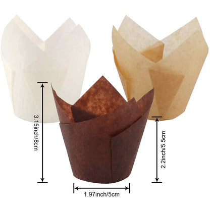Natural Cupcake Muffin Baking Liners 200 Units
