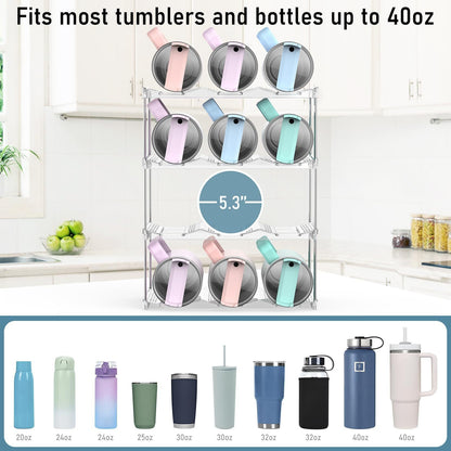 4 Tier Stackable Water Bottle Organizer Holder