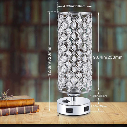 Crystal Table Lamp USB Charging - LED Bulb Included