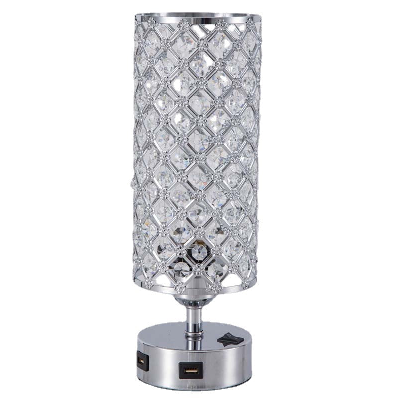 Crystal Table Lamp USB Charging - LED Bulb Included