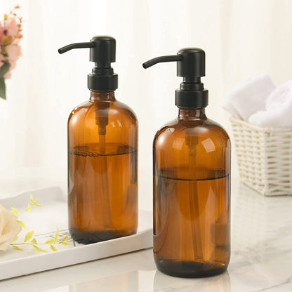 Soap Dispenser with Rust Proof Stainless Steel Pump 2 Units, Brown