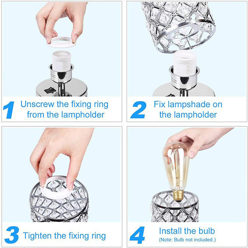 Crystal Table Lamp USB Charging - LED Bulb Included