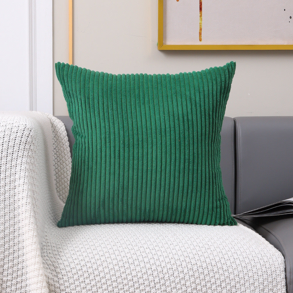 4-Piece Cozy Striped Corduroy Pillow Covers 18x18 Inch