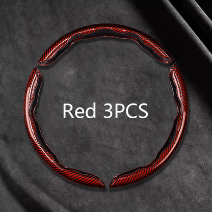 Carbon Fiber Steering Wheel Cover 3PCS Set