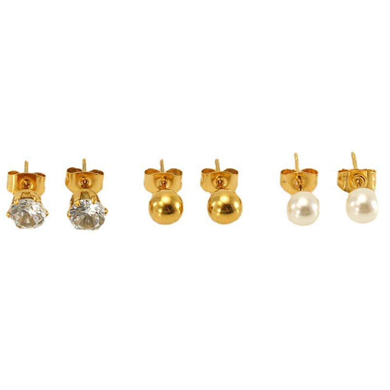 18K Gold-Plated Earrings Set 2 Pack / Each Pack 3 Pairs