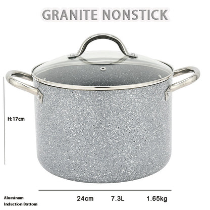 Granite Nonstick 7 Quart Stock Pot Cookware Set(Grey)