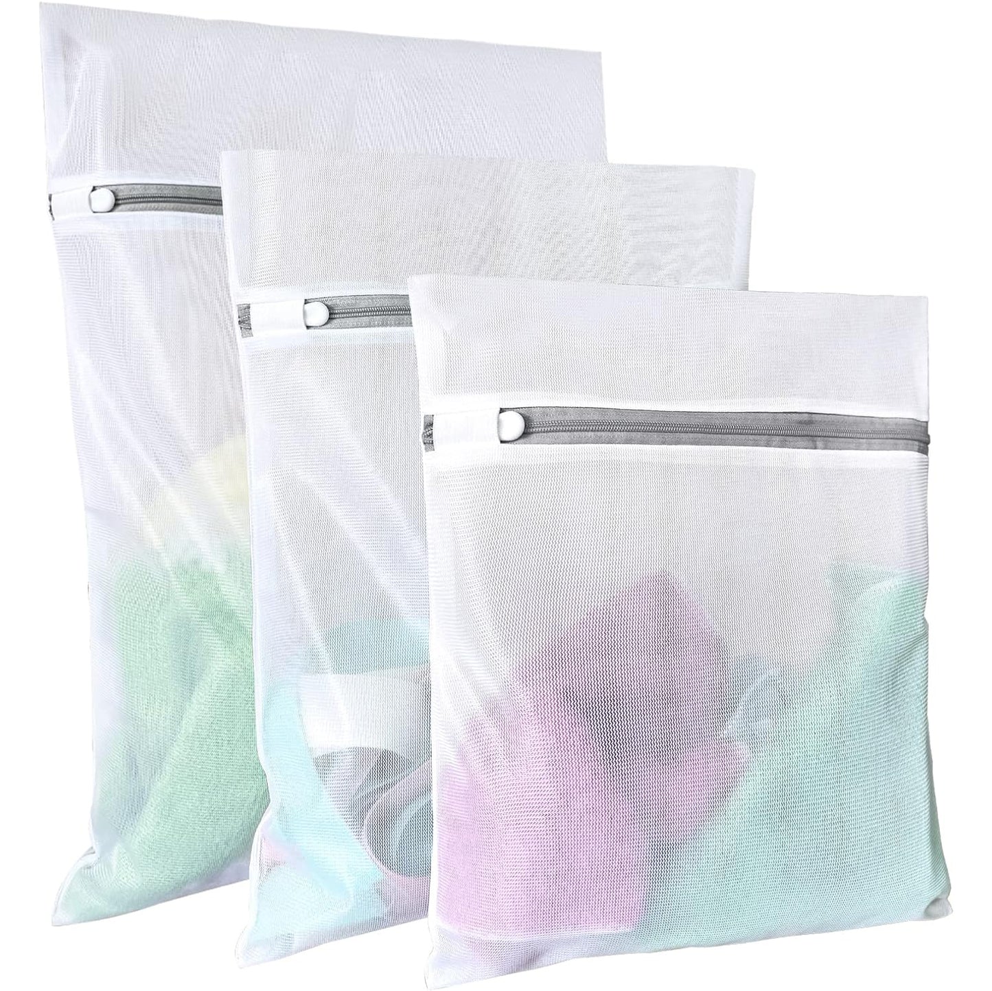 6 Units Small Fine Mesh Laundry Bags (2xlarge, 2xmedium, 2xsmall)