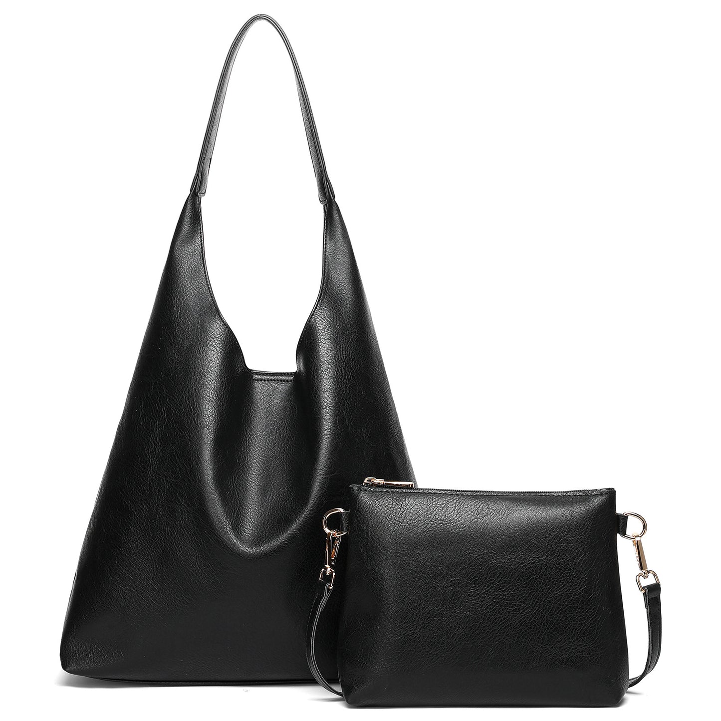 Slouchy Tote Bag Crossbody Purses 2PCS Vegan Leather Shoulder Handbags Bags Set