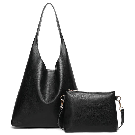 Slouchy Tote Bag Crossbody Purses 2PCS Vegan Leather Shoulder Handbags Bags Set