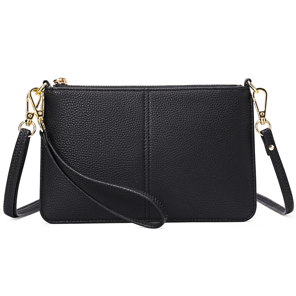 PU Leather Wristlet Clutch Crossbody Shoulder Bag Wallet Purses RIFD Card Slots, Black
