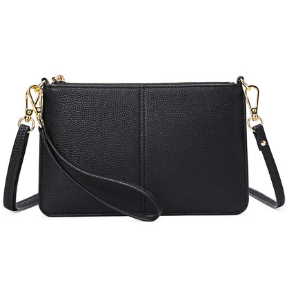 PU Leather Wristlet Clutch Crossbody Shoulder Bag Wallet Purses RIFD Card Slots, Black