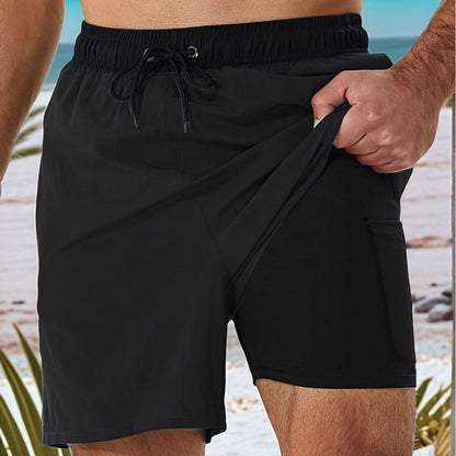 Mens Swim Trunks with Compression Liner