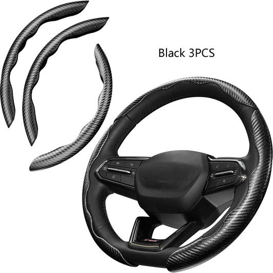 Carbon Fiber Steering Wheel Cover 3PCS Set