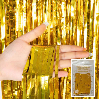 Metallic Streamers Tinsel Curtains Background 8 Units (4 Color Options)