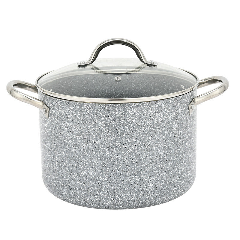 Granite Nonstick 7 Quart Stock Pot Cookware Set(Grey)