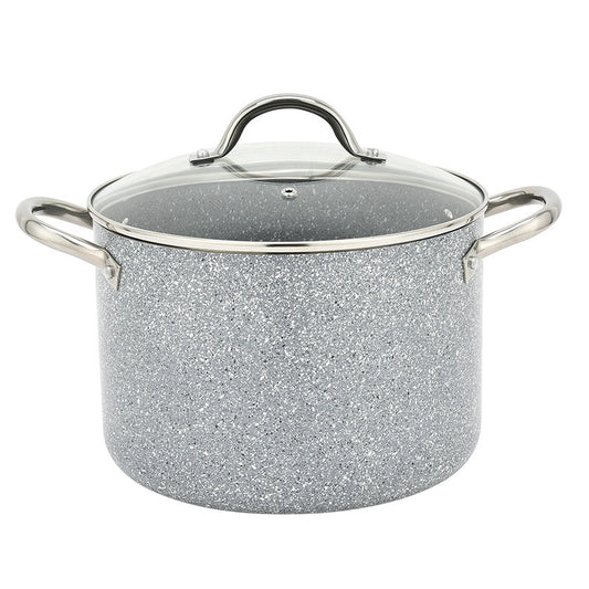 Granite Nonstick 7 Quart Stock Pot Cookware Set(Grey)