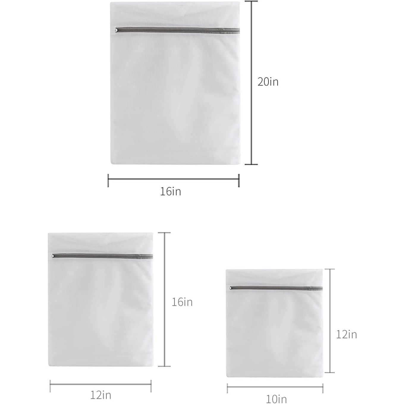 6 Units Small Fine Mesh Laundry Bags (2xlarge, 2xmedium, 2xsmall)