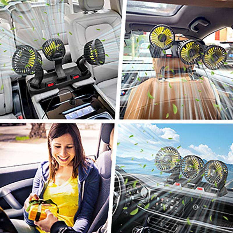 Portable 3-Head Car Cooling Fan
