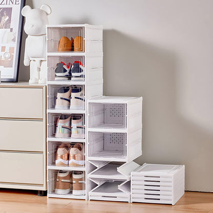 6-Tier Foldable Shoe Storage Bins No Assembly for Men and Women (Maximum Size 12)