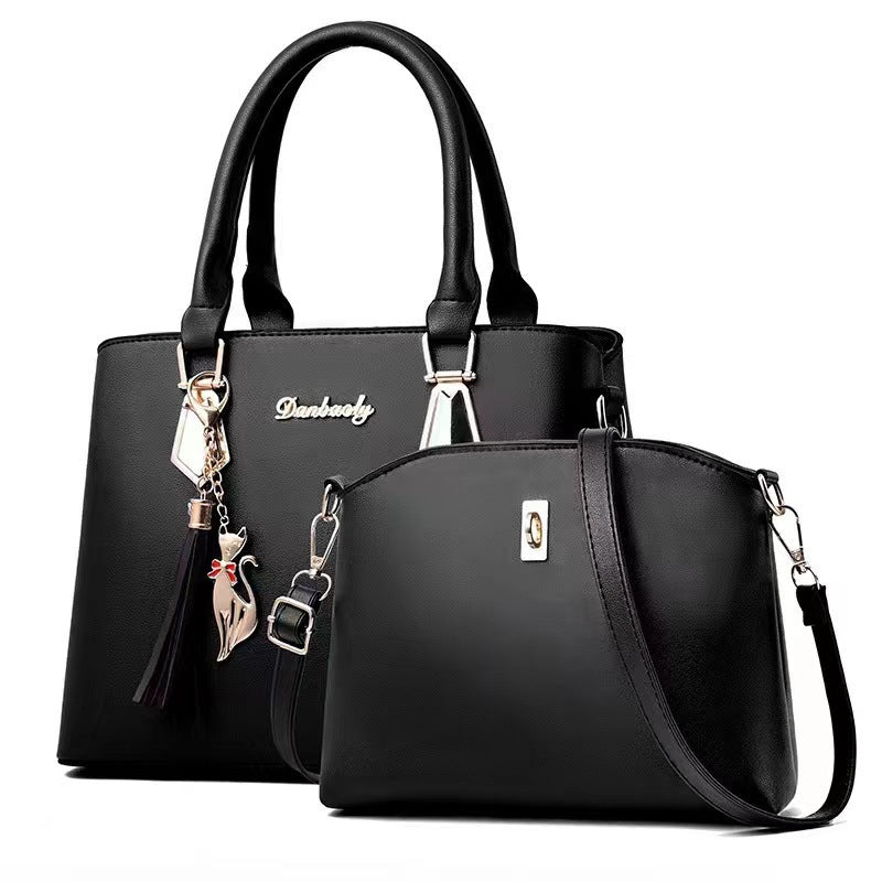 Leather Handbag Set for Women with Top-handle Handbags