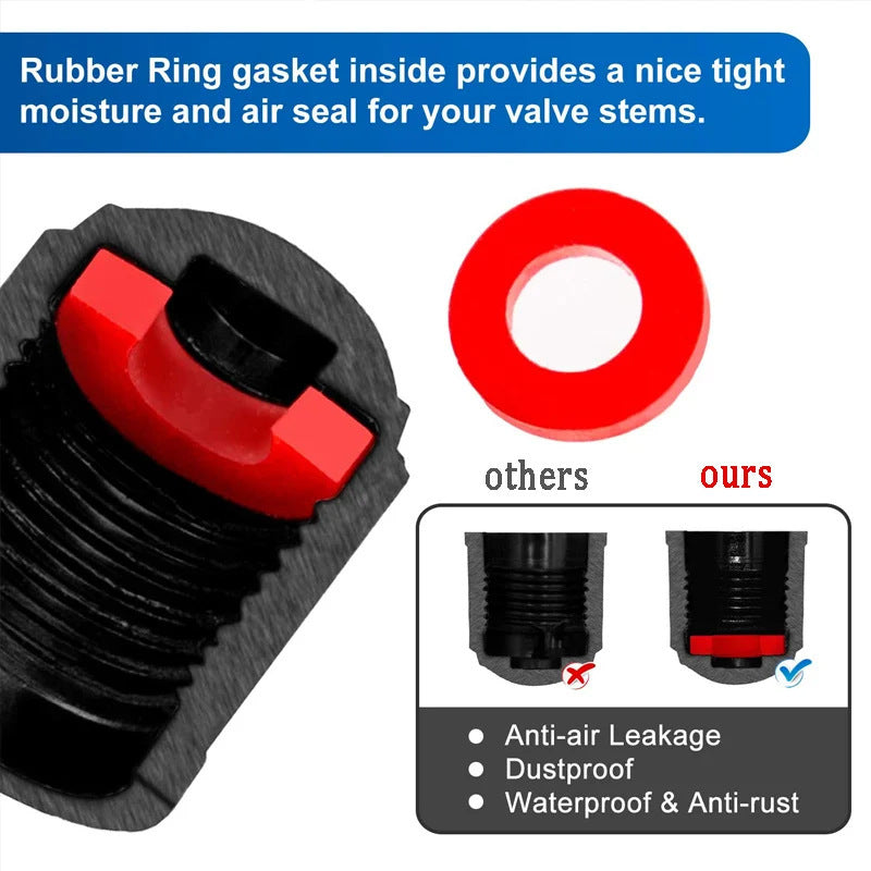 Tire Valve Stem Caps with Sealing Ring for Car 288 Units