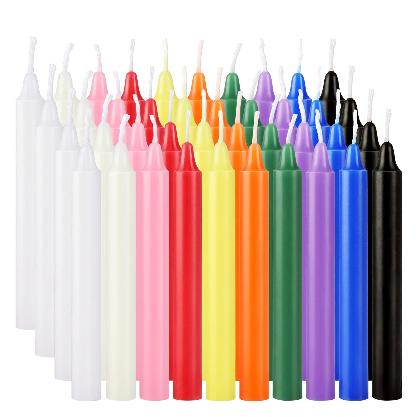 Set of 40 Multicolor & Chime – Premium Mini Taper Candles