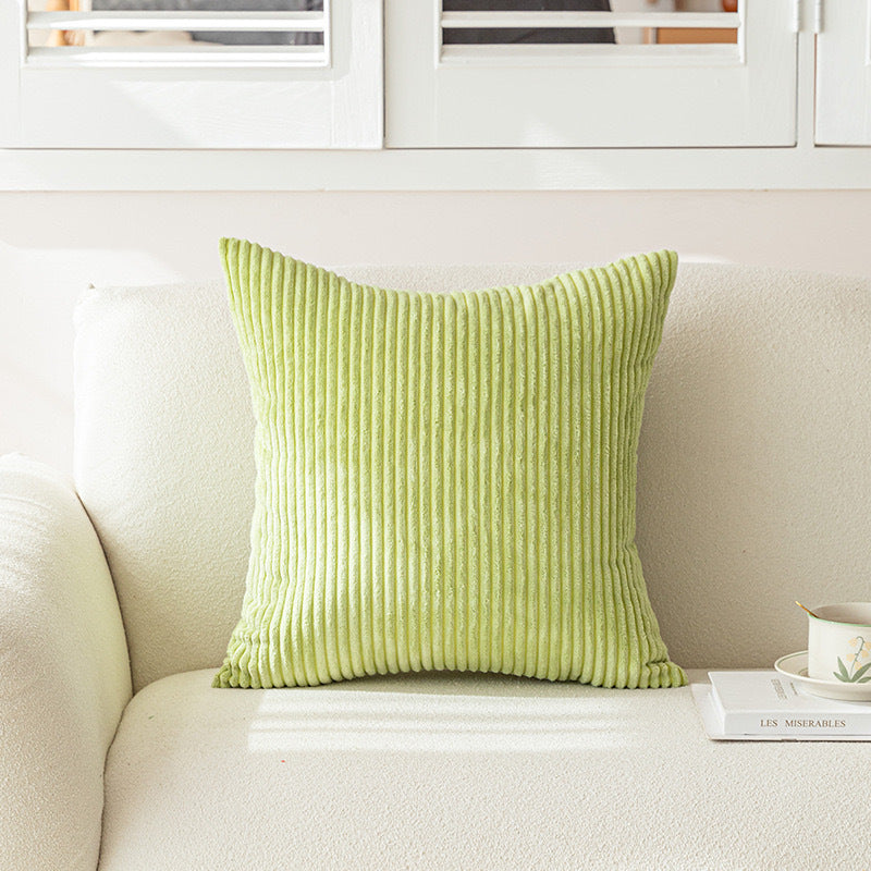 4-Piece Cozy Striped Corduroy Pillow Covers 18x18 Inch