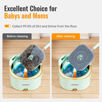 Spin Mop and Bucket Set with Detachable Inner Mop Bucket