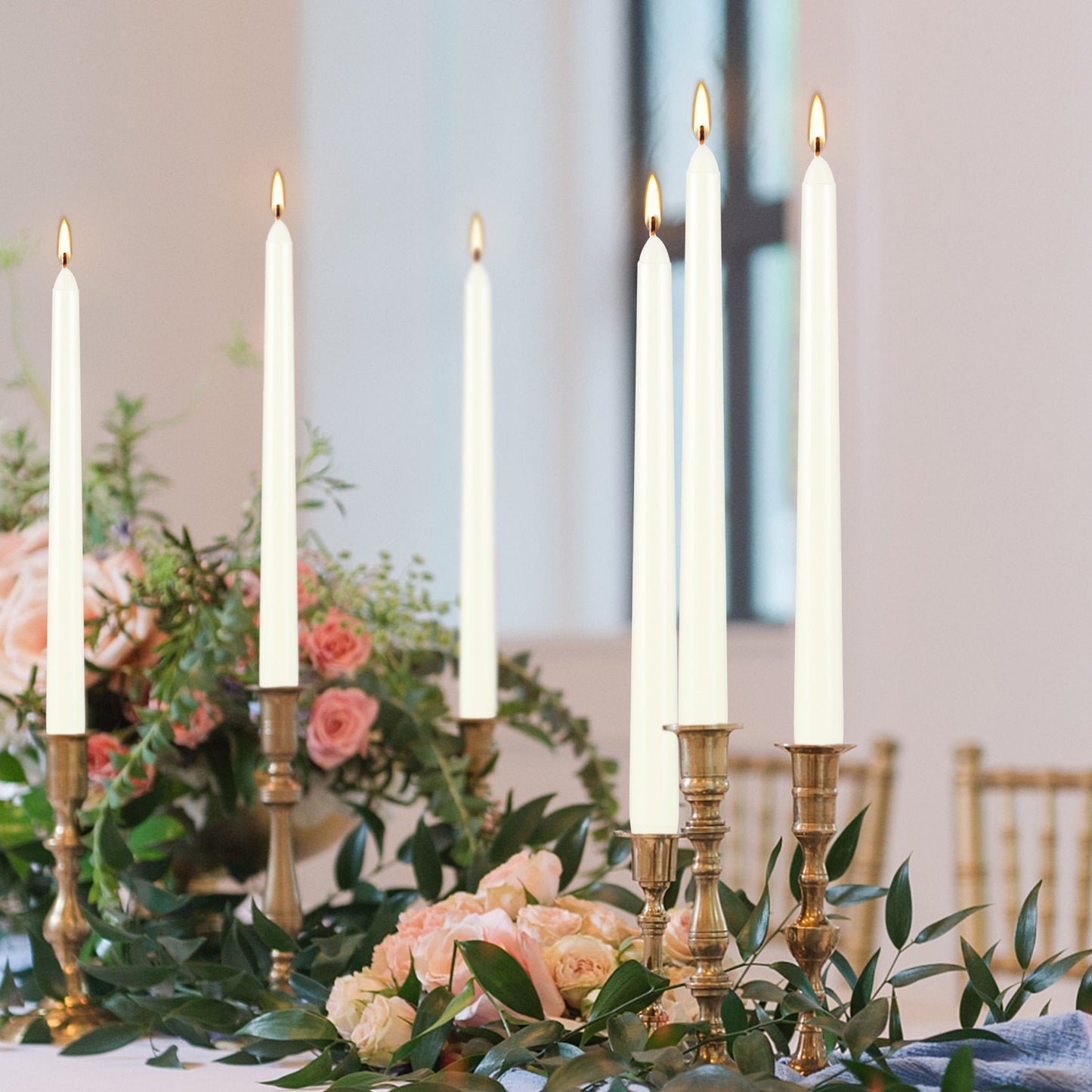 Ivory Taper Candles 10 inch(H) Dripless 30 Units