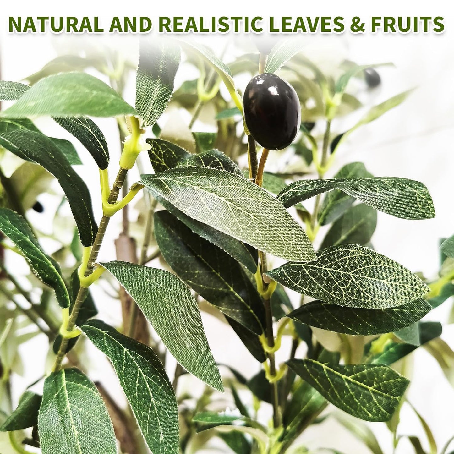 Olive Trees Artificial Indoor with Lifelike Leaves & Natural Wood Trunk