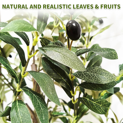 Olive Trees Artificial Indoor with Lifelike Leaves & Natural Wood Trunk