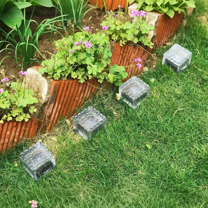 Solar Outdoor Ice Cube Bricks Rocks Lights