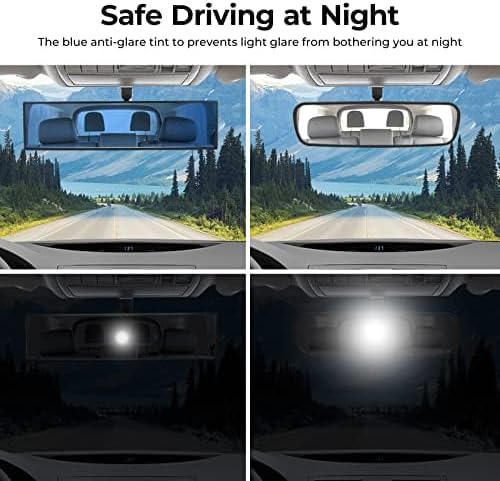 Universal Panoramic Convex Interior Clip-on Wide Angle Mirror 30x7.5cm